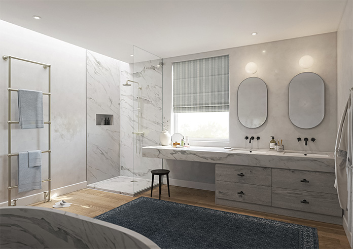 Laurel Stripe, Grey - Roman Blind - Image 6